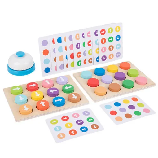 Jeu de puzzle en bois avec flèches