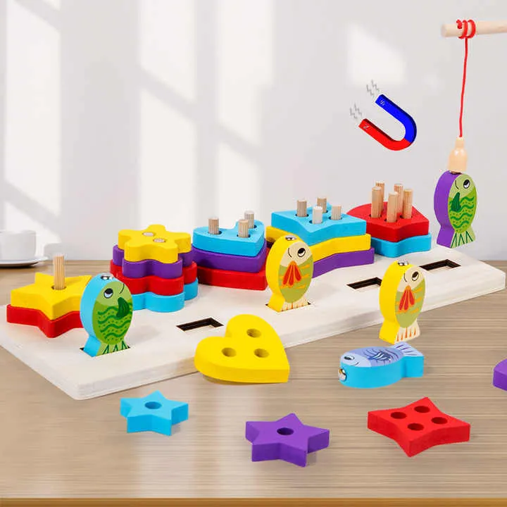 multifonctionnel en bois pour tri de formes géométriques, jouet pour enfants