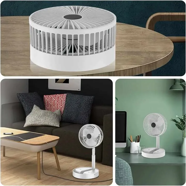 Ventilateur de bureaux ajustable rechargeable avec câble de charge