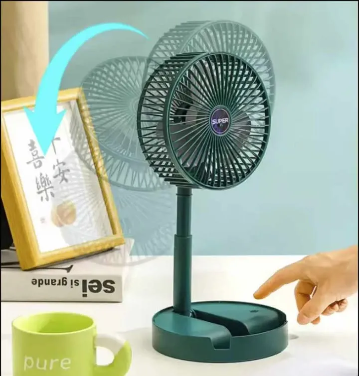 Ventilateur de bureaux ajustable rechargeable avec câble de charge