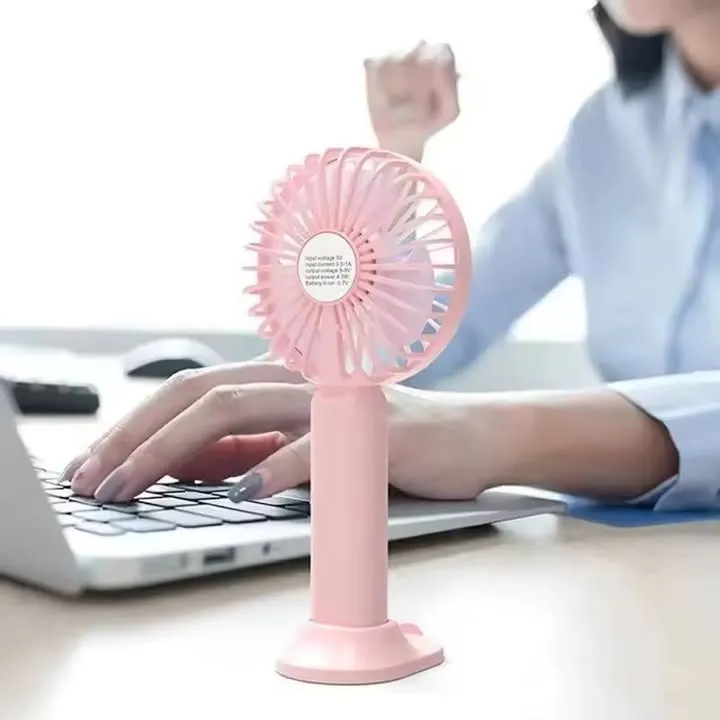 Ventilateur de poche, petit et portable avec base, utilisation de bureau, 3 vitesses réglables