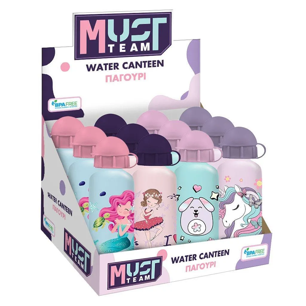 Gourde en aluminium Must Team 500 ml pour filles, 4 modèles