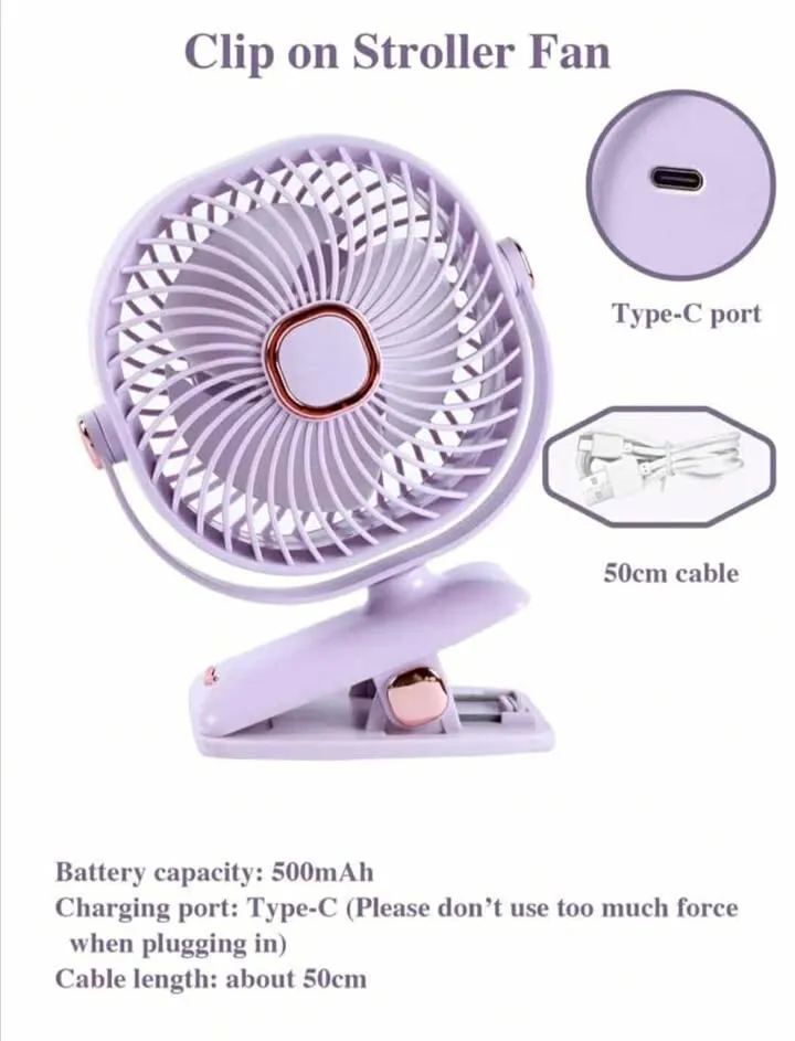 Ventilateur à pince - Ventilateur rechargeable