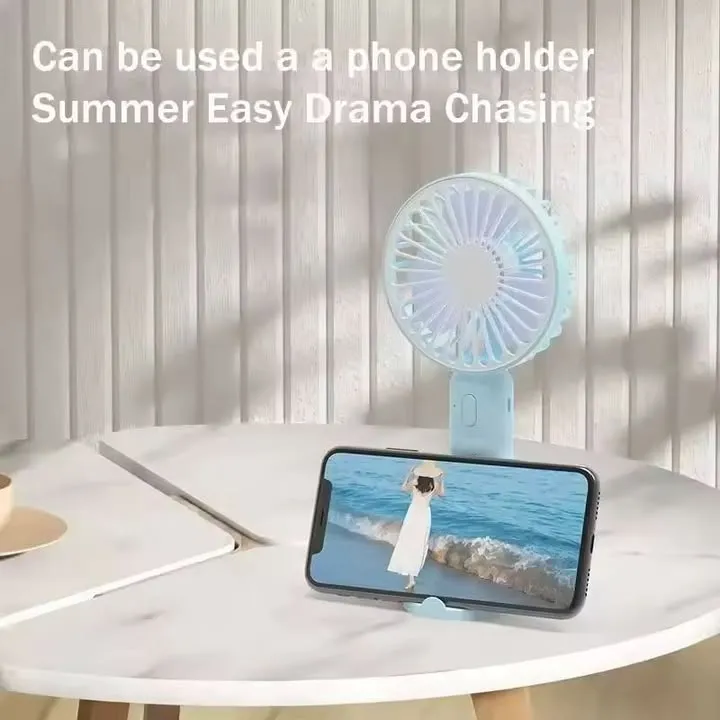 Ventilateur de poche, petit et portable avec base, utilisation de bureau, 3 vitesses réglables