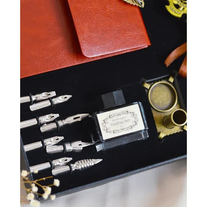 Set d’Écriture à Plume & Carnet Vintage – Coffret Calligraphie Élégant (28.5×20cm)