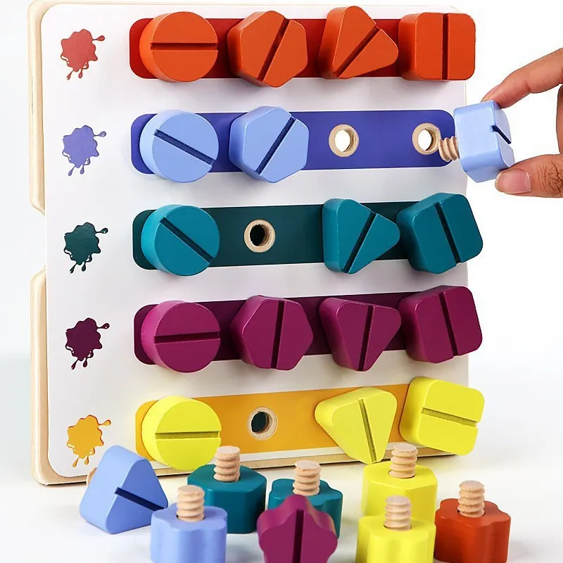 Jeu de logique en couleurs Torni - Forme de noix arc-en-ciel