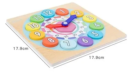 Horloge numérique d'apprentissage et d'éducation deux en un en bois pour enfants