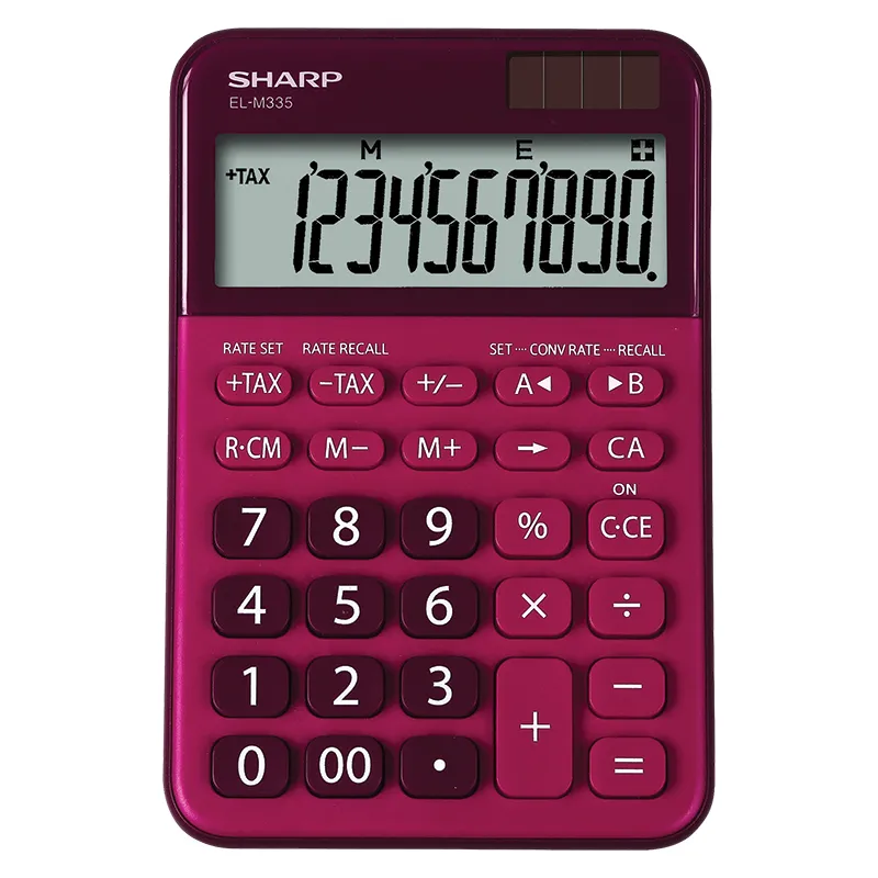 Sharp - Calcolatrice da tavolo EL M335 - 10 cifre - Rosso - ELM335 BRD ELM335 BRD