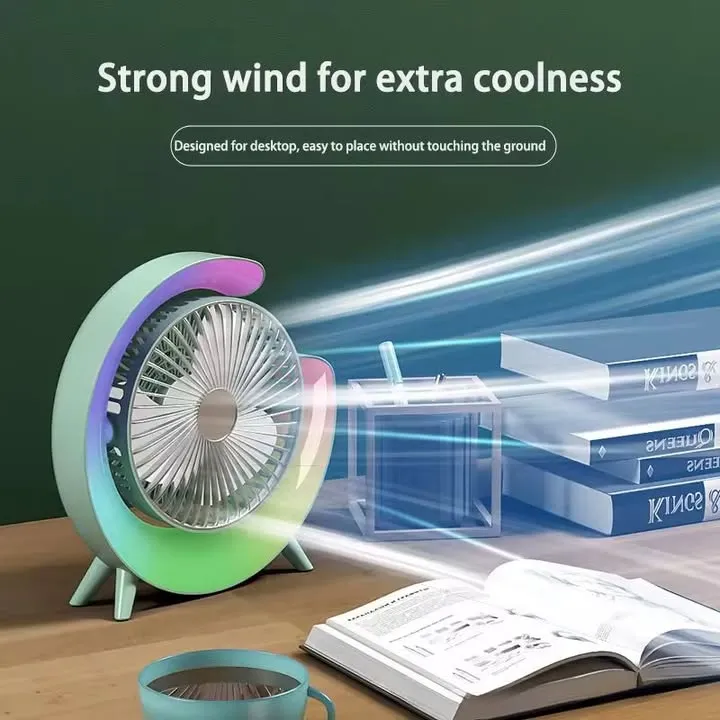 Ventilateur De Bureau Portable Coloré Avec Lumière LED