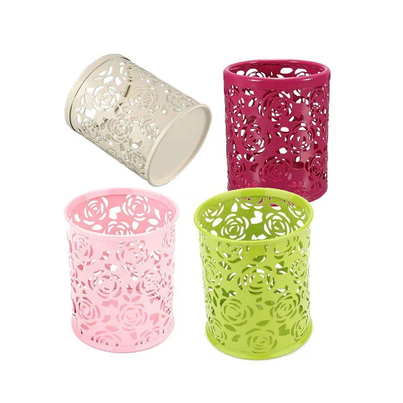 Porte Stylo en Acier Rond avec Motif