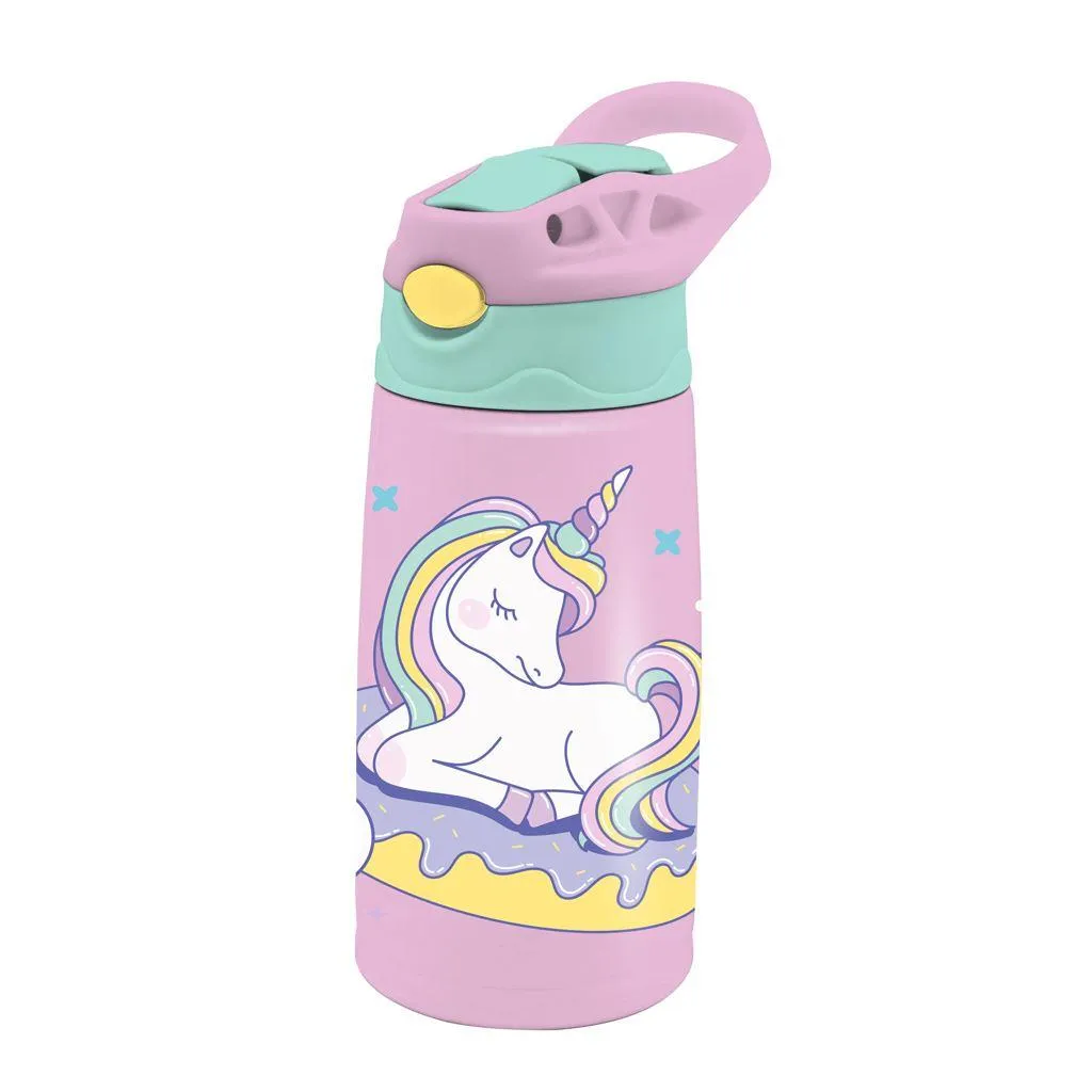 Bouteille isotherme en acier inoxydable Must Team pour enfants 400 ml avec paille 4 modèles