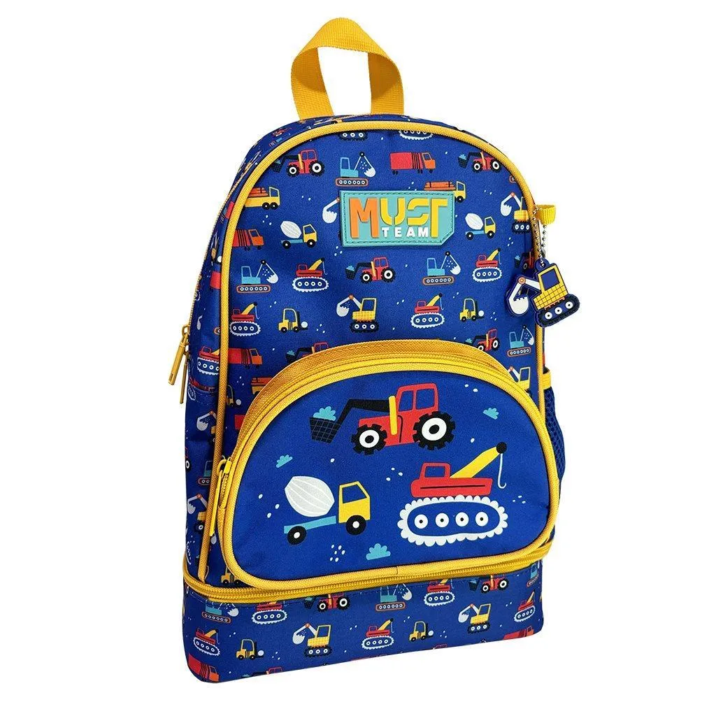 Sac à dos d'école maternelle indispensable pour l'équipe de construction avec sac à lunch isotherme