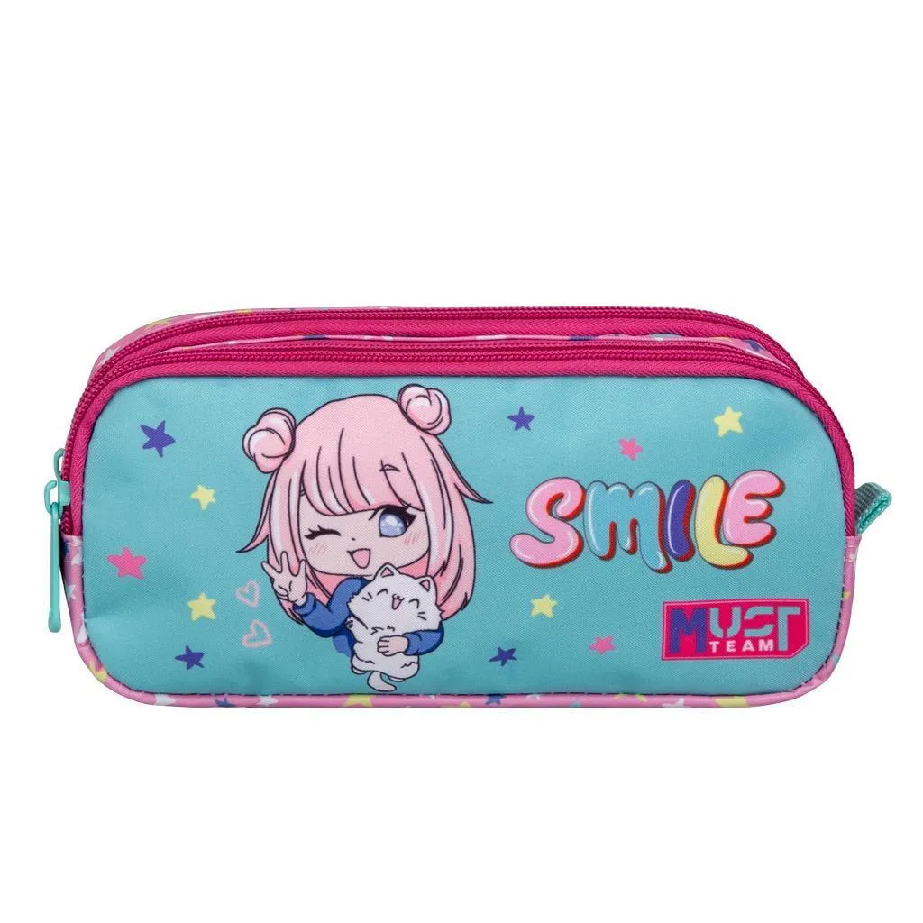 Trousse scolaire Barrel Must Team Smile 2 cases