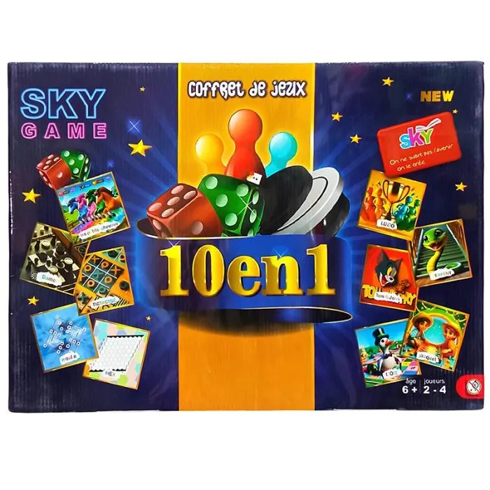 COFFRET DE JEUX 10EN1 SKY GAME