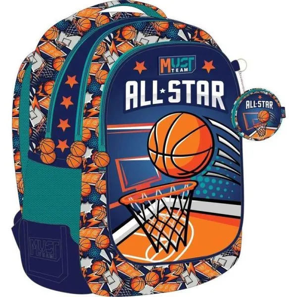 Sac à dos d'école de basket-ball Must Team pour l'école primaire
