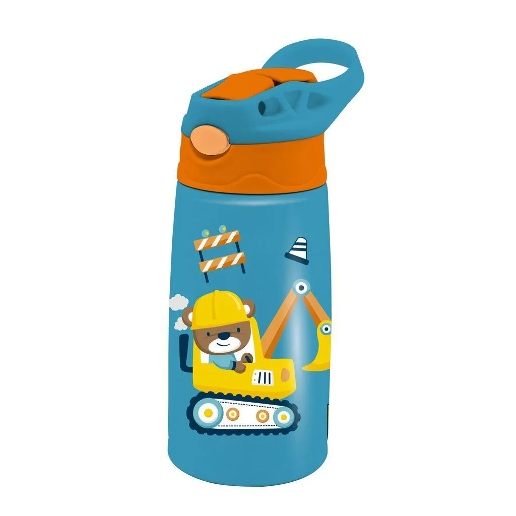 Bouteille isotherme en acier inoxydable Must Team pour enfants 400 ml avec paille 4 modèles