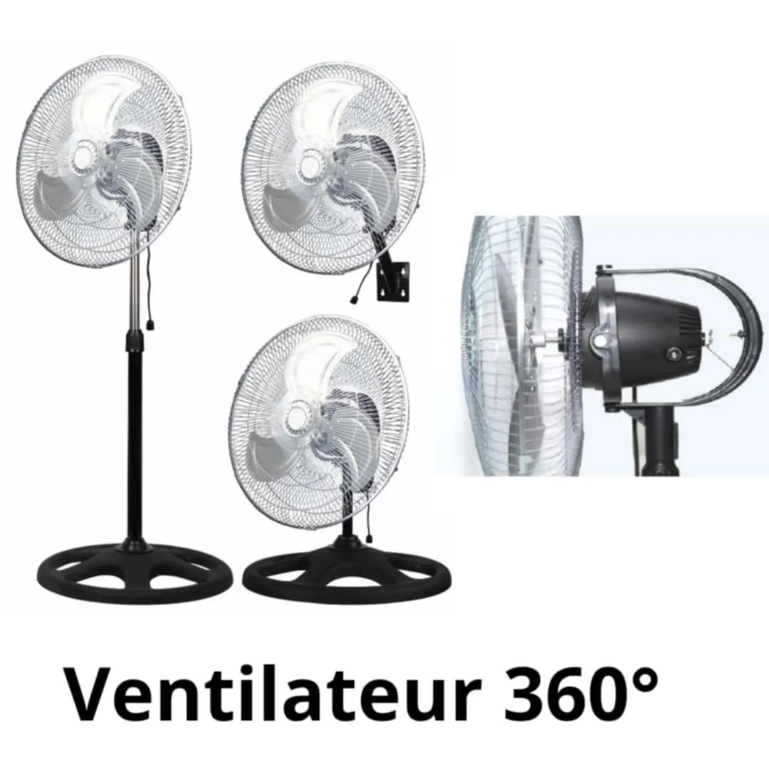 Ventilateur sur pied industriel 3 en 1, ventilateur sur pied oscillant , fabricant de pales métalliques , 360°