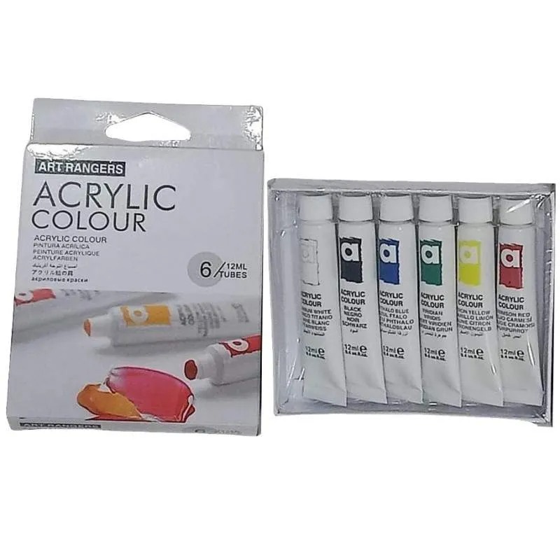 ACRYLIC COLOUR 6 TUBES ART RANGERS