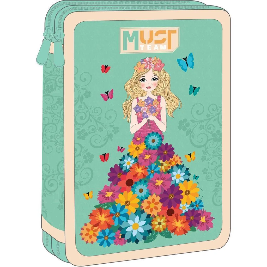 Trousse d'école à double remplissage Must Team Flower Dress